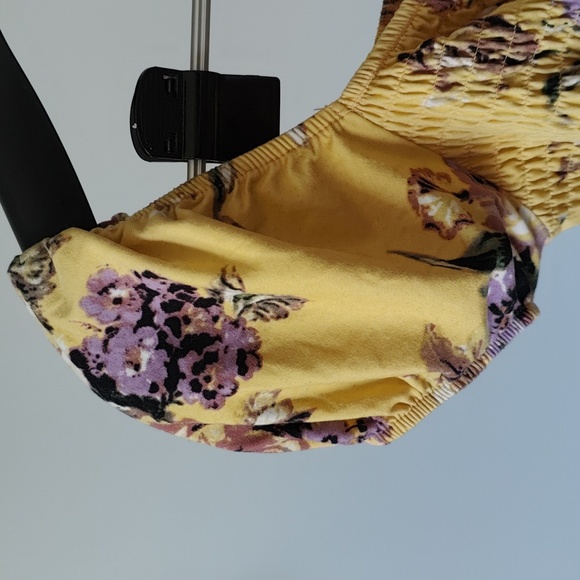 Yellow floral cropped top - Picture 3 of 6